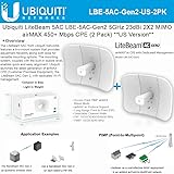 Ubiquiti LiteBeam Gen 2 LBE-5AC-Gen2-US 2X2 MIMO airMAX 5GHz 23dBi 450Mbps-2PACK
