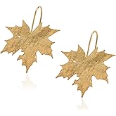 GELVTIC Gold Leaf Earrings for Women Lightweight Statement Palm Leaves Drop Dangle Fall Earring Ginkgo Dangling Monstera Big Filigree Boho Hook Jewelry Birthday Valentine's Day Gift