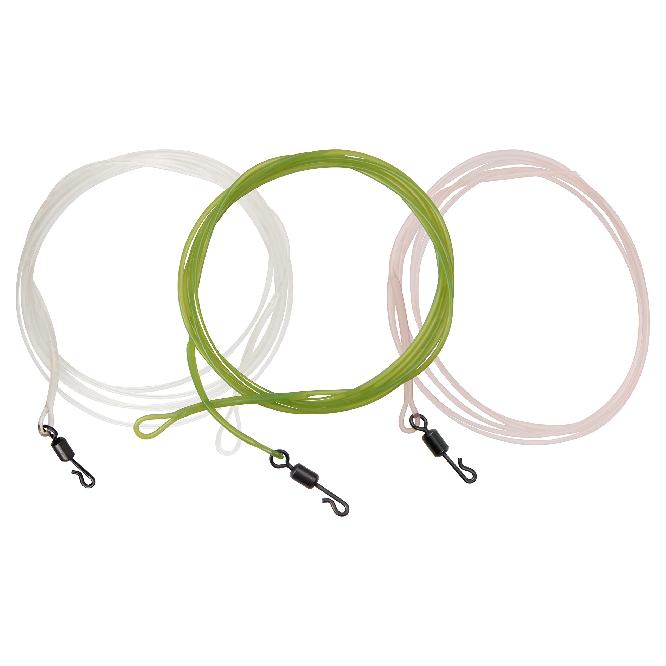 Carp Fishing Leader Line with Swivels,Fluorocarbon Core Leader Line 1M/40LB Strong Quick Change Swivel Invisible Underwater Fishing Tackle(Mixed Colors-3pcs)