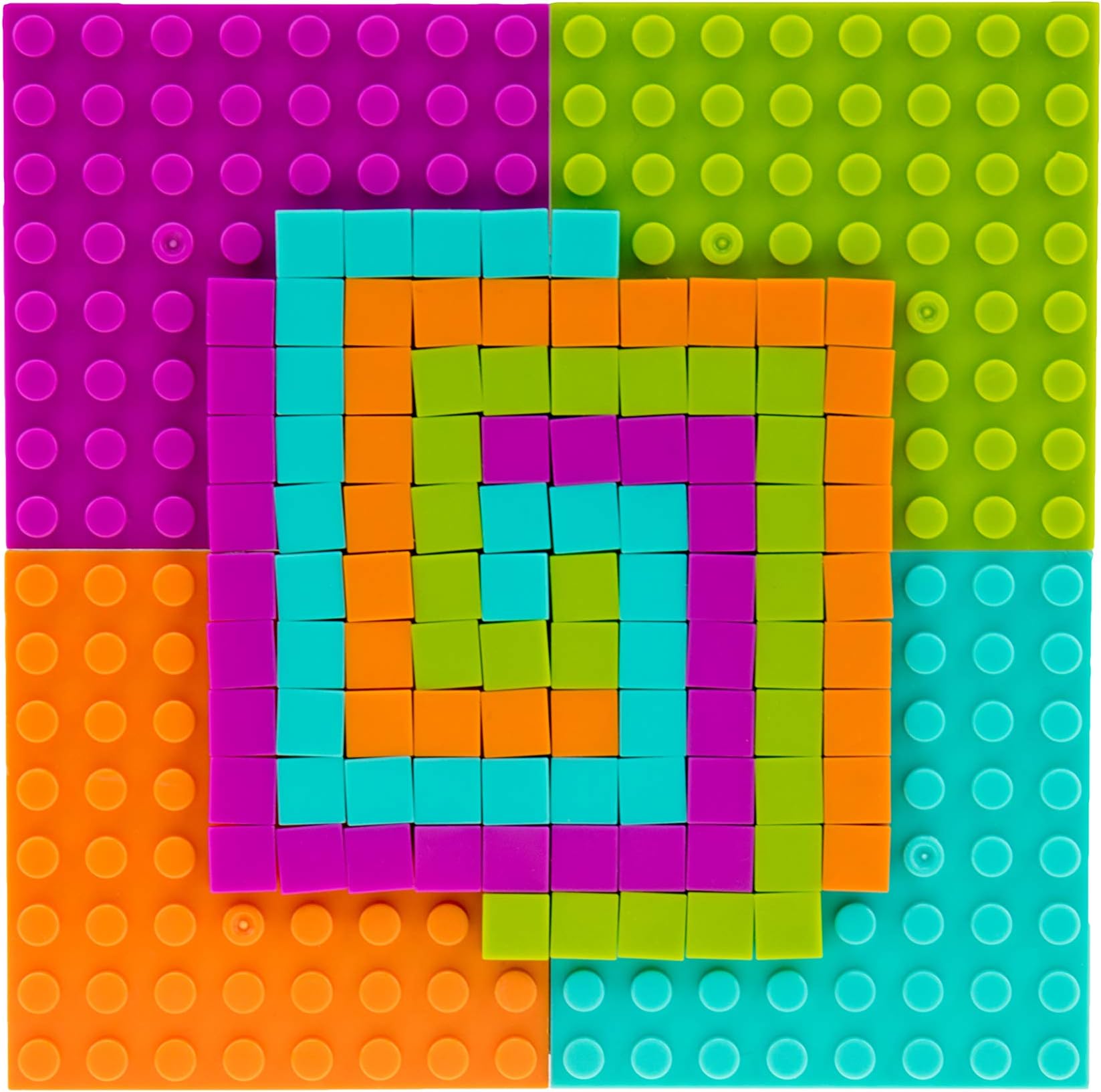 Strictly Briks Classic Mini Pixel Brick Set | 100% Compatible with All Major Brands | Ages 5+ STEM Toy | 110 Piece Mosaic Mini Set | 4 8x8 Baseplates, 6 2x4 Briks, 100 1x1 Pixels in 4 Pastel Colors