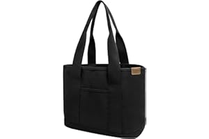 TEEYEE Canvas Tote Bag Casual Multi pockets Handbags Large Capacity Shopping Shoulder Bag with Pocket Bags Work Purses