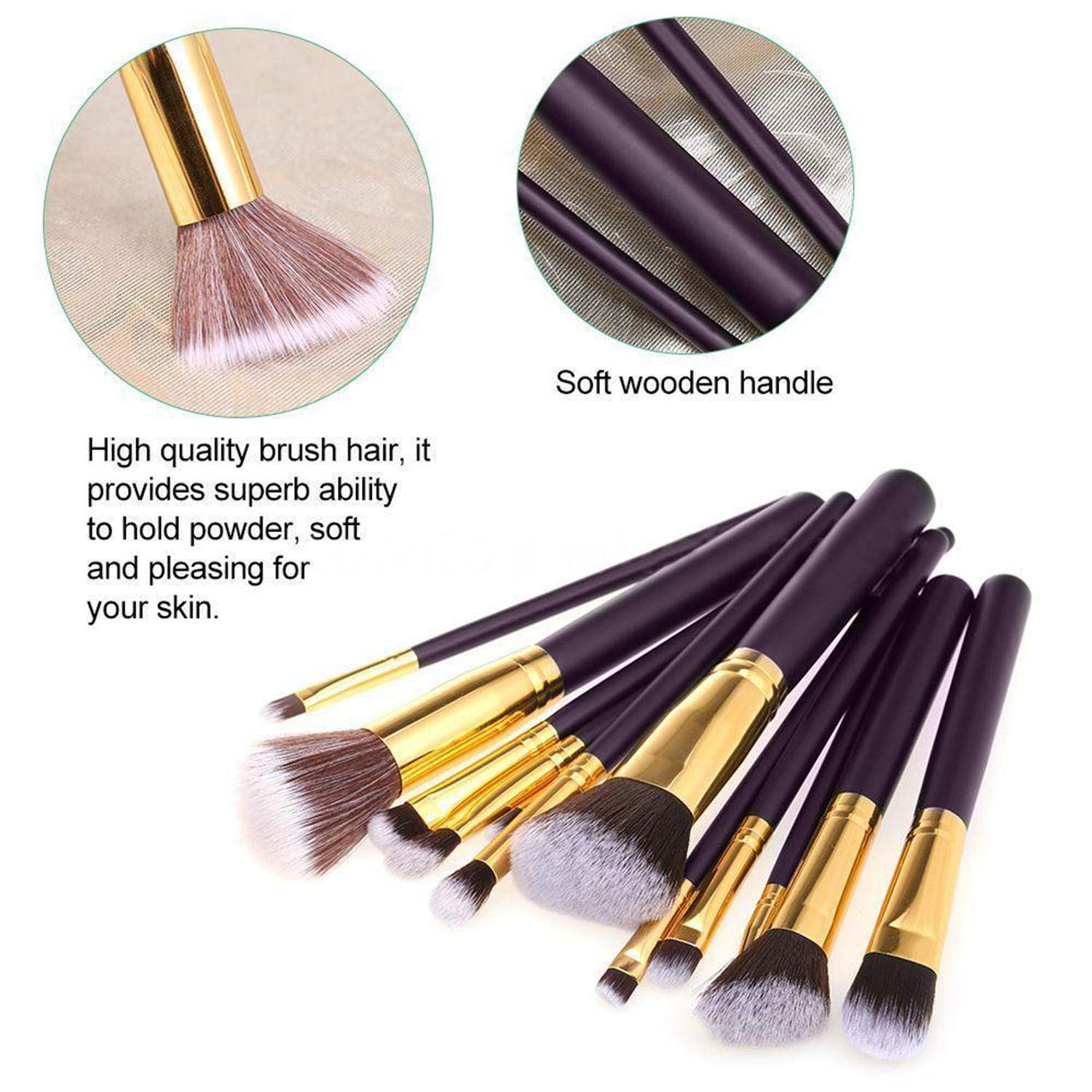 Xixou 12Pcs Makeup Brushes Premium Makeup Brush Set Synthetic Kabuki Cosmetics Foundation Blending Blush Eyeliner Face Powder Brush Makeup Brush Kit