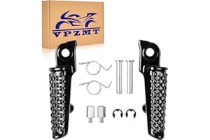 VPZMT Motorcycle Front Foot Pegs Footrests Pedal for Honda 2003-2023 CBR 600RR, 2004-2023 CBR 1000RR, 2008-2023 CB1000R (Front-Black)