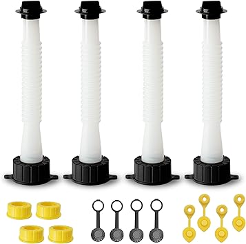 Amazon Com Super Spout Universal Gas Can Spout Replacement Kit Fits Most Cans Blitz Scepter 5 Gallon Old Style Gas Cans Universal Nozzles Caps And Vents 4 Pack Automotive