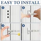 mwellewm 2Pcs UPVC Window Handle Lockable 43mm Spindle White Espag view 5