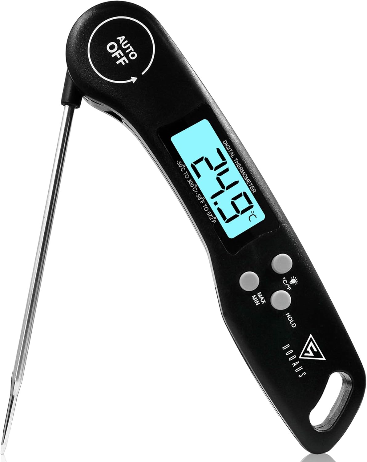 Thermomètre Cuisine Numérique Digital Avec Sonde Longue, Lecture Instantanée Thermomètre Cuisson, Viande, Huile, Lait, Vin, BBQ Et Eau Chaude