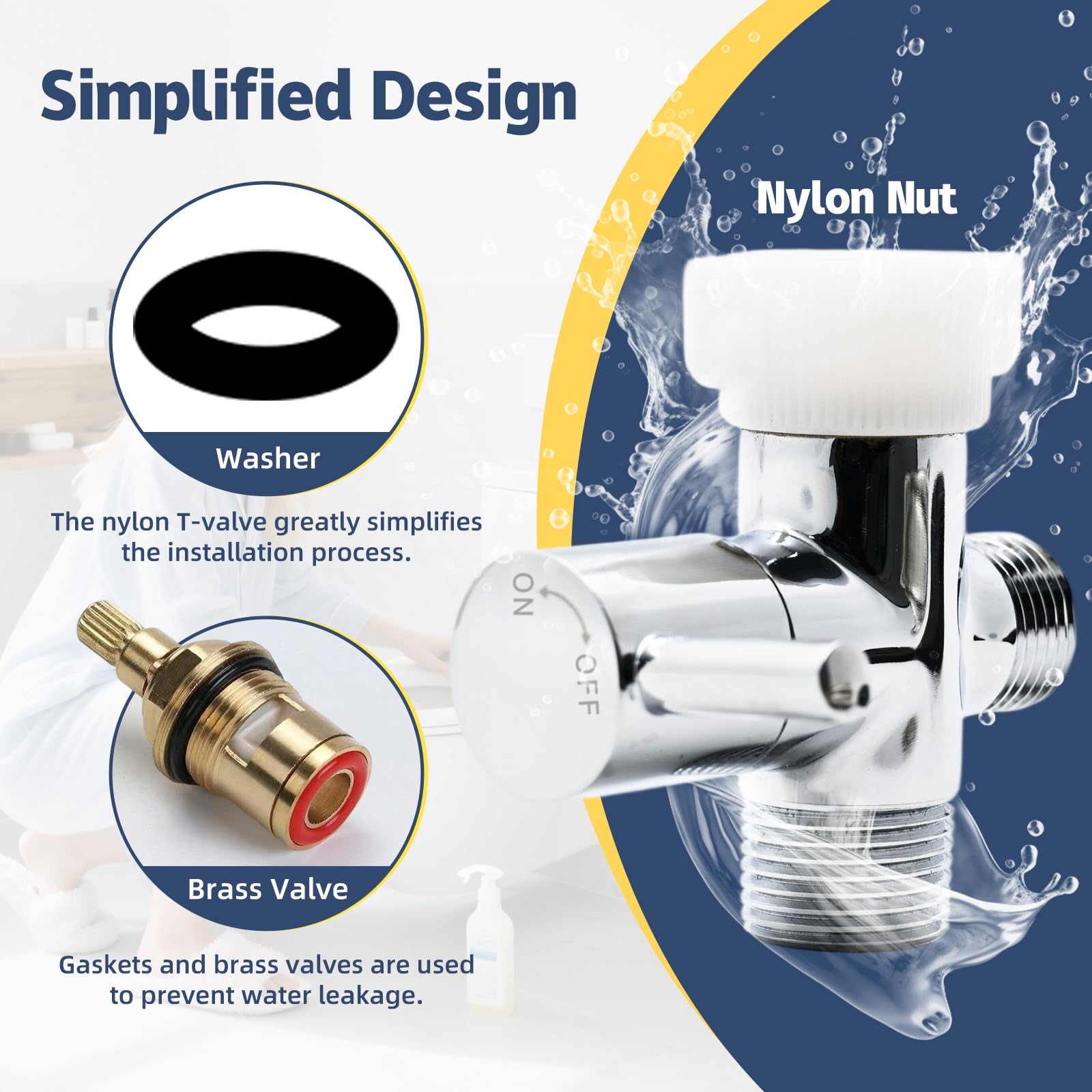 Vayzluiy Handheld Toilet Bidet Sprayer for Toilet-Adjustable Water Pressure Control with Bidet Hose for Feminine Wash, Stainless Steel Brushed Nickel Cloth Diaper for Baby Wash (Stainless Steel, 1)