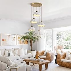 Fulesi Vintage White Ceramic Pendant Light 5-Light