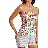 Floerns Women's Sleeveless Boho Summer Strapless Going Out Tube Tops