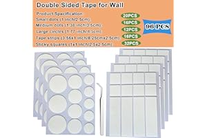 KAIHENG 96PCS Double Sided Tape for Walls, Mounting Tape, Picture Hanging Strips Removable Adhesive Mounting Dots for Balloon, Photo, Clear Adhesive Strips Decoration, Art Craft, Party