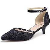 IDIFU Women IN2 Maxine Low Kitten Heels Dress Pumps Wedding Evening Formal Elegant Closed Toe Shoes for Women Bride