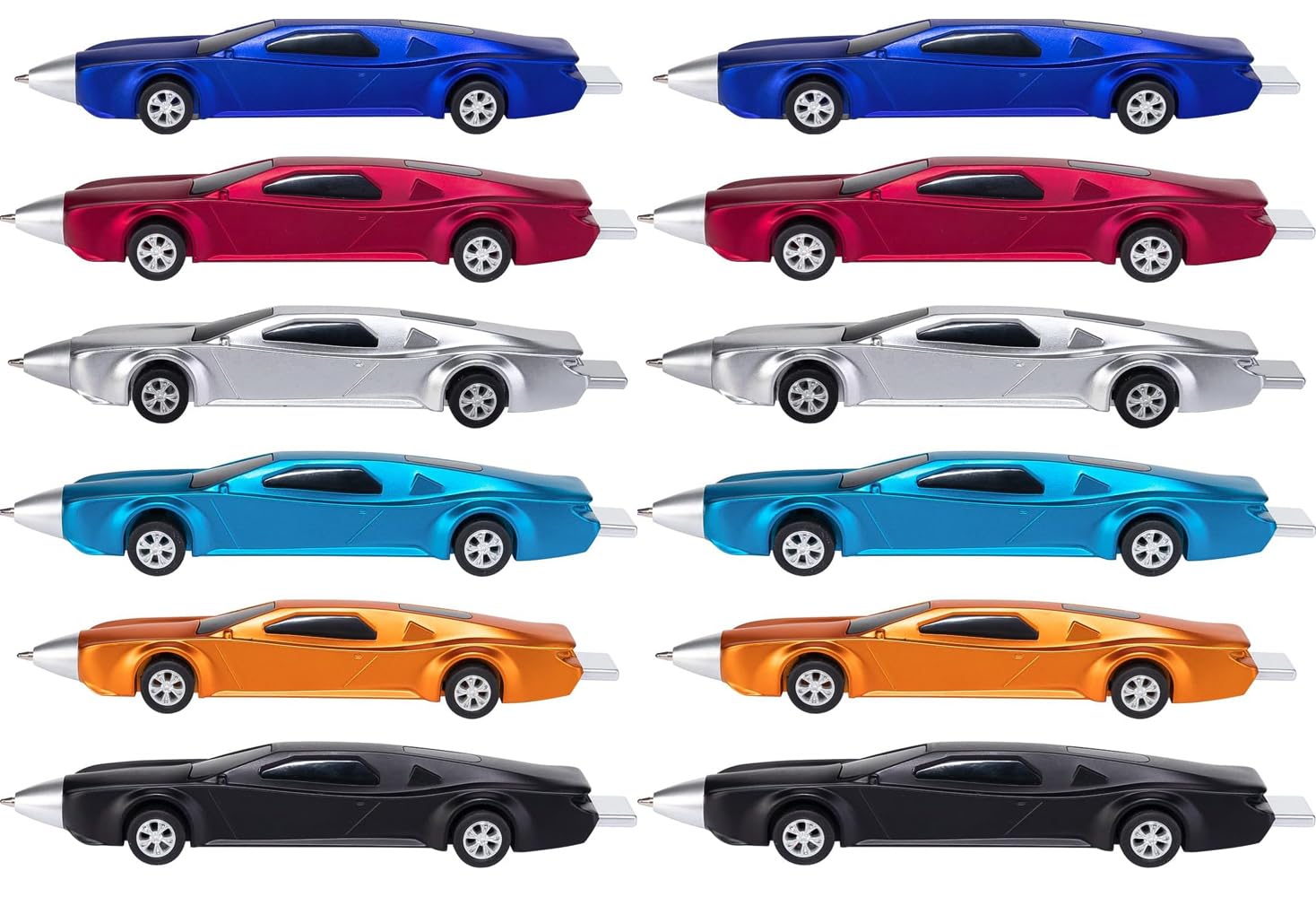 LSFCHYBY 12PCS Sports Car Ballpoint Pens - Funny, Cute, Cool Kids Pens - School Supplies, Racing Car Pens Gifts for Children (Blue Ink)