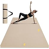Large Yoga Mat (6'x 4') - Extra Long and Wide Workout Mat for Men and Women,Non-Slip POE 0.32''/0.4'' Thick Fitness Mat, Eco-Friendly, Thick Wide Exercise Mat for Home Workouts,Ideal for Yoga and Pilates.