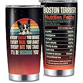 Boston Terrier 20oz Insulated Tumbler for Women Men, Dog Mom Dad, Coffee Cup Travel Mug for Dog Owners, Christmas Birthday Gift for Boston Terrier Lovers