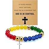Christian Gifts for Women Faith Bead Bracelet Inspirational Religious Bracelet for Women Spiritual Bracelets for Her Catholic Gifts for Woman Christmas Birthday Present for Mom Sister Friend Wife
