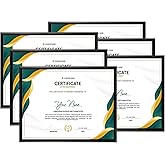 MEBRUDY 8.5 x 11 Picture Frame Set of 6, 8.5 by 11 Picture Frames Bulk, Certificate Document Degree Diploma Frame for Wall Hanging or Tabletop Display, Black