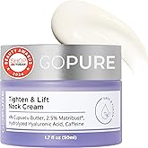 goPure Tighten & Lift Neck & Chest Moisturizer Cream for Visibly Firming, Tightening and Lifting Wrinkles & Crepey Skin, 1.7oz