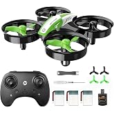 Holy Stone Mini Drone for Kids and Beginners, Indoor Outdoor Quadcopter Plane for Boys Girls with Auto Hover, 3D Flips, 3 Batteries, Headless Mode, Great Easter Gift Toy for Boys and Girls, HS210 Green