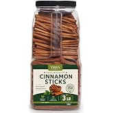 TOSS Whole Cinnamon Sticks 3 LB Bulk Jar 2.75 Inch 350+ Count | Warm, aromatic cassia with a rich flavor for mulled drinks, baking, cooking, crafts and seasonal d&eacute;cor; resealable container.