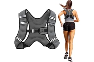 ZUETK Weighted Vest, 6lb/8lb/12lb/16lb/20lb/25lb/30lb Weight Vest with Reflective Stripe, Weighted Vest for Men Women Workout Equipment for Strength Training, Running, Jogging, Fitness, Weight Loss