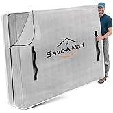 SaveAMatt Mattress Bags for Moving -Extra Thick Queen Mattress Storage Bag, 8 Strong Handles & Reinforced Stitching, Waterproof Reusable Clear Mattress Cover Protector (82’’x63’’x15’’ Queen Size)
