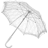 WOFASHPURET Lace Parasol Umbrella Wedding Umbrella Vintage Bridal Lace Decoration for Bride Wedding Tea Party Gift