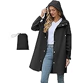 American Trends Packable Waterproof Rain Jacket Women with Hood Raincoat Windbreaker Long Hooded Trench Coats S-2XL Available
