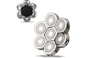 UPTARD 7D Blade Replacement Heads, Shaver Replacement Blades, Head Shavers for Bald Men, Shaver Head Replacement, Stainless Steel Rotary Blades for Electric Head Razor