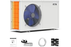 villastar Swimming Pool Heaters, Electric Pool Heater for Above Ground Pool, Inground and SPA, Up to 5000 Gallons Fit 15/18/24 Foot Pool,16000 BTU/hr, 110V High Efficiency Pump YC-005-6