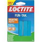 Loctite 1270884 Fun-Tak Mounting Putty, 2 oz, Blue | Nontoxic, Reusable, Mounting Putty Tabs For Hanging Posters, Photos &amp; Artwork On Walls, Wood, Tile, Glass &amp; Metal