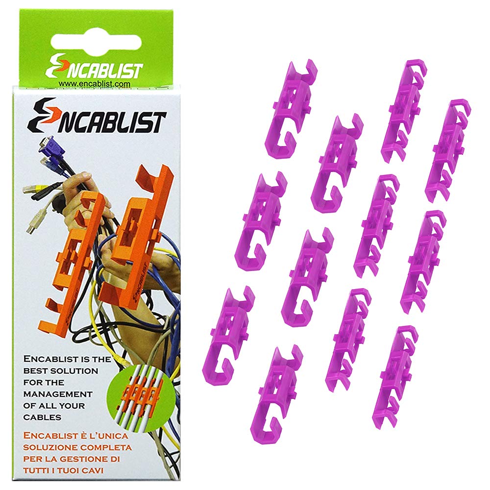 encablist, Universal Exoskeleton Made in Italy for Manage and organize all cables of TV PC Laptop Home and Office Appliances, Pack of 12