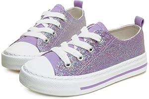 ToandonToddler Kids Sneakers Sparkle Fashion Glitter Sequins Canvas Shoes