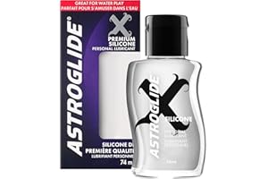 Astroglide Silicone Lube (74 mL), X Premium Personal Lubricant, Extra Long-Lasting Silky Sex Lube, Travel-Friendly Size