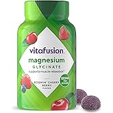 vitafusion Magnesium Glycinate Gummy Supplement, 100 mg per Serving Supports Muscle Relaxation (1) for Adult Women & Men, Boomin’ Cherry Berry Flavor, 60 Count