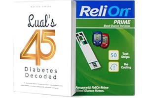 ReliOn Prime Blood Glucose Test Strips | Tiras de Glucometro | Test Strips for Diabetes | Relion Prime Test Strips |Reli On Prime Test Strips 50 Count. + Lual's 45 Diabetes Decoded