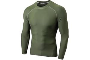 LAFROI Men's Long Sleeve UPF 50+ Sun Protection Shirt Compression BJJ Swim Rash Guard