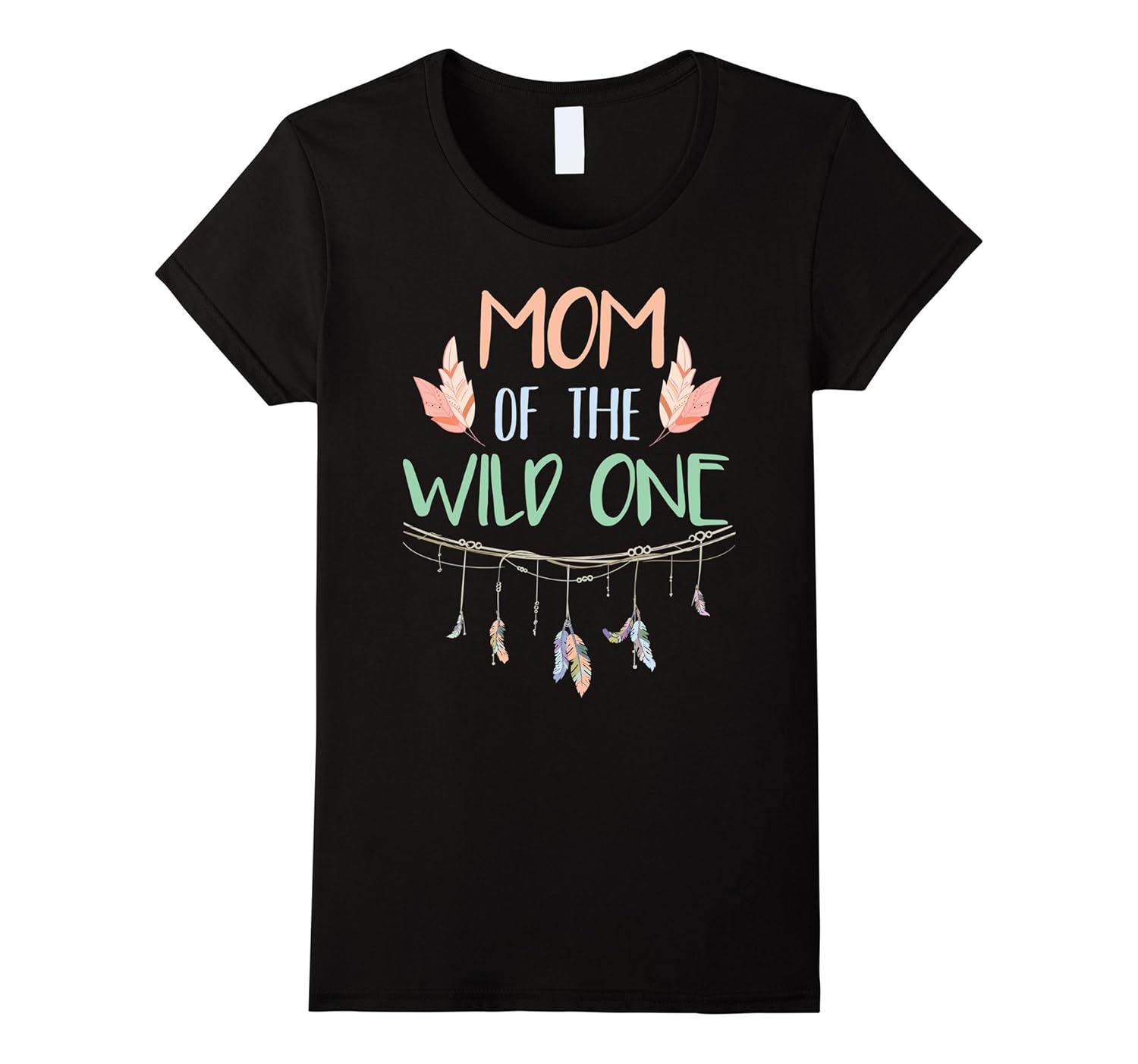 Womens Mom Of The Wild One Thing Boho 1st Birthday Matching Shirt-Rose