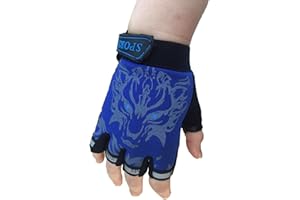 MARZE Cycling Gloves for Kids Children Half Finger Non-Slip Adjustable Sports Gloves Bike Gloves