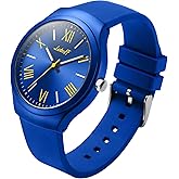Letoff Silicone Band Metal case Watch for Women/Men, Roman Numeral Dial with Minimalist Design, Lightweight Analog Wristwatch, Industrial Style Fashion Timepiece Water Resistant 100ft