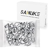 Sanuke 60pcs M2 Stainless Steel Wire Rope Thimbles for 1/16'' - 3/32'' Diameter Rope Thimble Rigging
