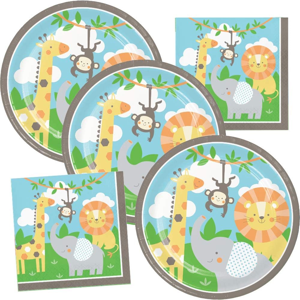 Jungle Animals Birthday Party Supplies Wild Safari Theme Plate and Napkin Set