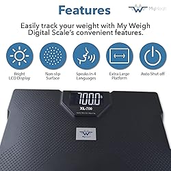 My Weigh Xl-700 Talking Bathroom Scale 700 Lb 320kg