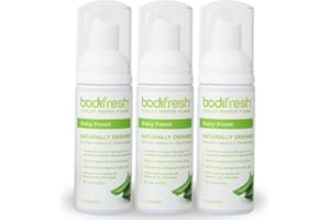 Bodifresh Toilet Paper Foam, Liquid Wet Wipe | Plant-Based, Eco Friendly Flushable Wet Wipe Alternative with Aloe & Vitamin E (1.7 Fl Oz (Pack of 3), Baby Fresh)