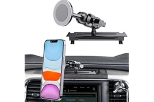 SwiftGaze Metal Magnetic Phone Mount for 2013-2018 RAM 1500/2500/3500 & 2019+ RAM Classic, OEM Holes Screws Install Super Stable for Off Road Bumpy Road Dodge 1500 Phone Holder Cool Ram Accessory