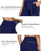 G4Free Yoga Pants with Pockets Wide Leg Trousers for Women Royal Blue UK Dress view 4