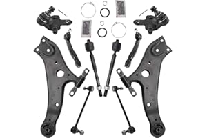 TRQ Front Steering & Suspension Kit Ball Joint Control Arm Sway Bar Stabilizer Link Tie Rod Compatible with 2010-2015 Lexus RX350 RX450h 2008-2019 Toyota Highlander 2009-2015 Venza