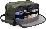 WANDF Toiletry Bag Water-Resistant Nylon Travel Dopp Kit Army Green view 4