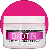 Advanced Clinicals Biotin Hair Treatment Anti-Breakage Repair Hair Mask. Strengthen Broken, Color-Treated Hair W/Repairing Deep Conditioner Manuka Honey &amp; Caffeine, Hydrating Mask Restores Weak Hair