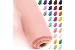 ABLEME DECO 54" by 20 Yards Tulle Fabric Rolls Blush Tulle Ribbon Tutu Spool Bolt for DIY Wedding Decoration Baby Shower Tutu Skirt Gift Wrapping Large Matte Tulle, Roll Packaging (Blush)