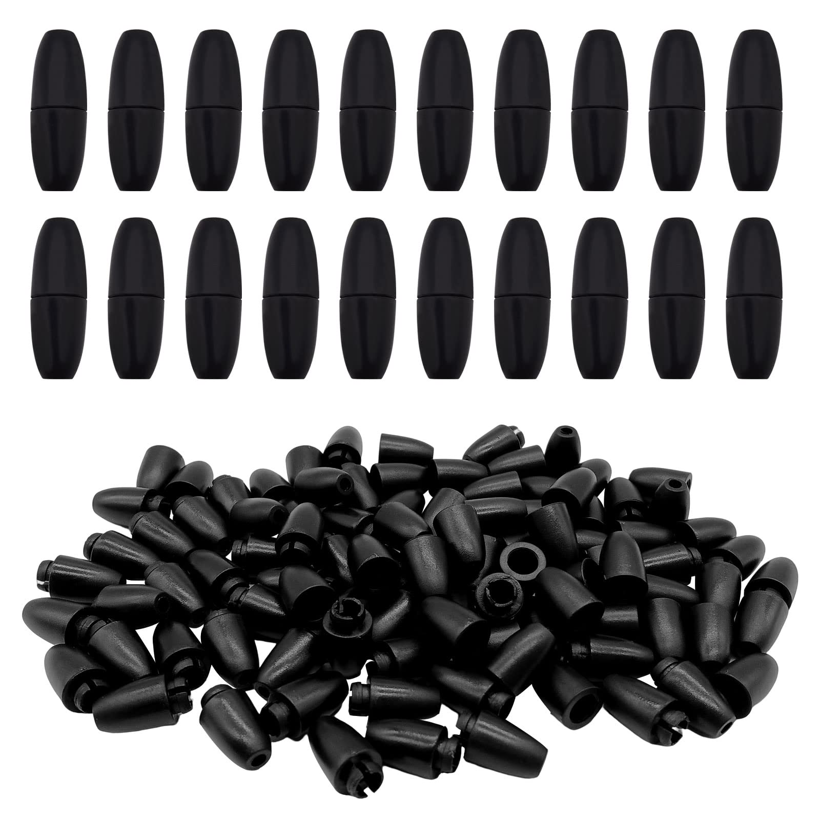 BLMHTWO 50PCS Breakaway Clasp, Breakaway Safety Clasps 2.5MM Hole Diameter Clasp Bead Barrel Black Plastic Separation Safety Buckle for Sewing Necklaces Bracelets Jewelry DIY Craft